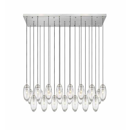 Z-Lite Arden Linear Chandelier, 23-Light, 18 In.W x 54 In.L x 12 In.H, Brushed Nickel/Clear 651P-23L-BN